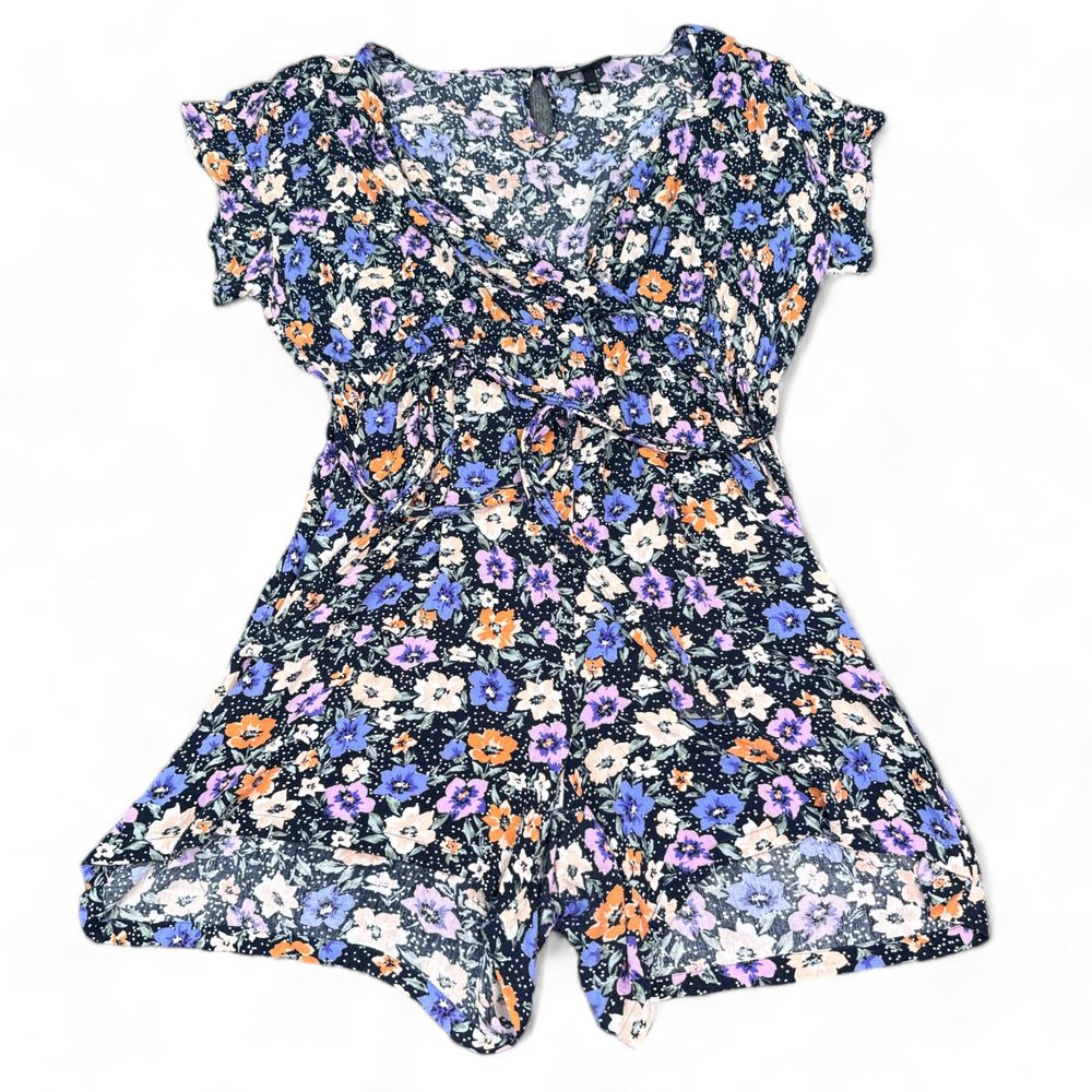 Lane Bryant Floral Romper Womens Plus Size 18 / 20 Shorts Short Sleeve Ruffle